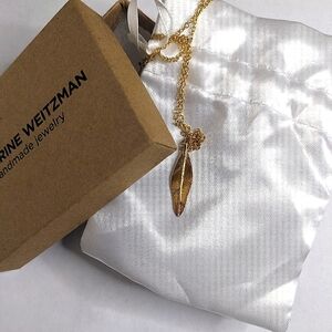 Catherine‎ Weitzman 18K Gold Vermeil Leaf Necklace